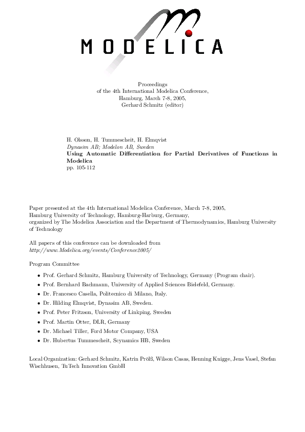 (PDF) Using Automatic Differentiation for Partial Derivatives of ...