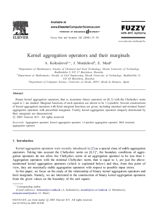 (PDF) Kernel aggregation operators and their marginals
