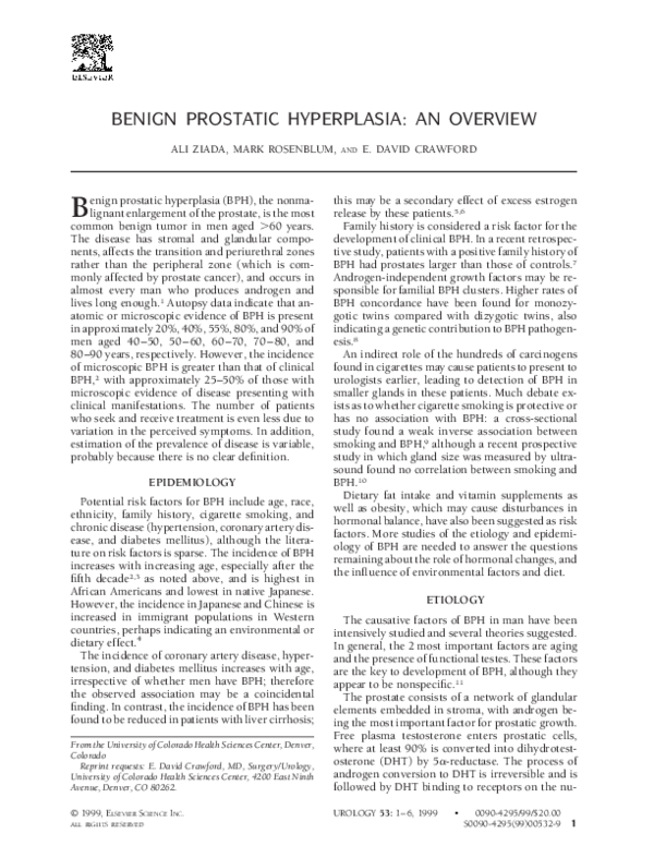 Pdf Benign Prostatic Hyperplasia An Overview Pdf Benign Prostatic Hyperplasia An Overview