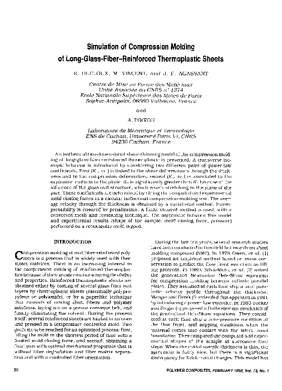 (PDF) Simulation of compression molding of long-glass-fiber-reinforced ...