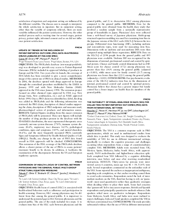 (PDF) PMC49 COMPARISON OF HEALTH LOCUS OF CONTROL BETWEEN PHYSICIANS ...