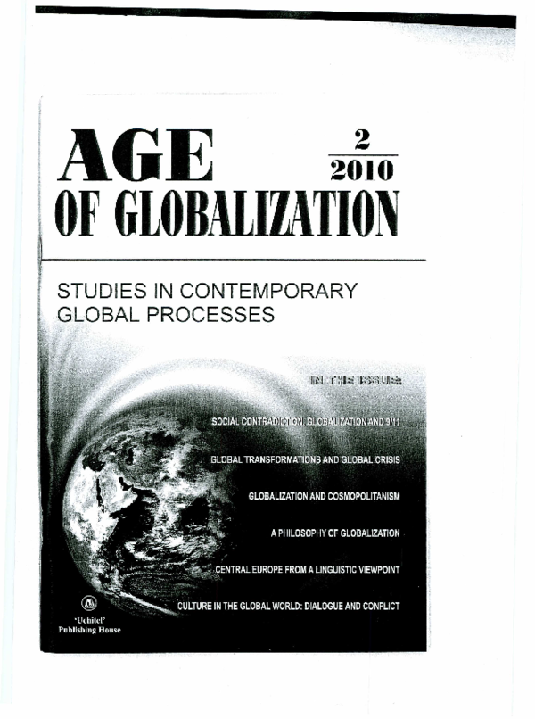 Central Europe from a Linguistic Viewpoint (pp 22-30). 2010. Age of Globalization. No 2. Moscow: Russian Philosophical Society and Volgograd: Izdatelstvo “Uchitel.”