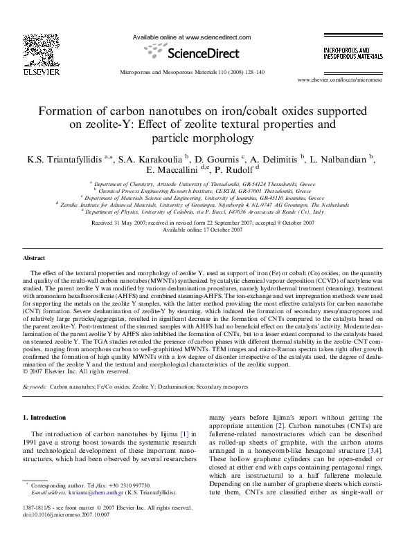 (PDF) Formation of carbon nanotubes on iron/cobalt oxides supported on ...