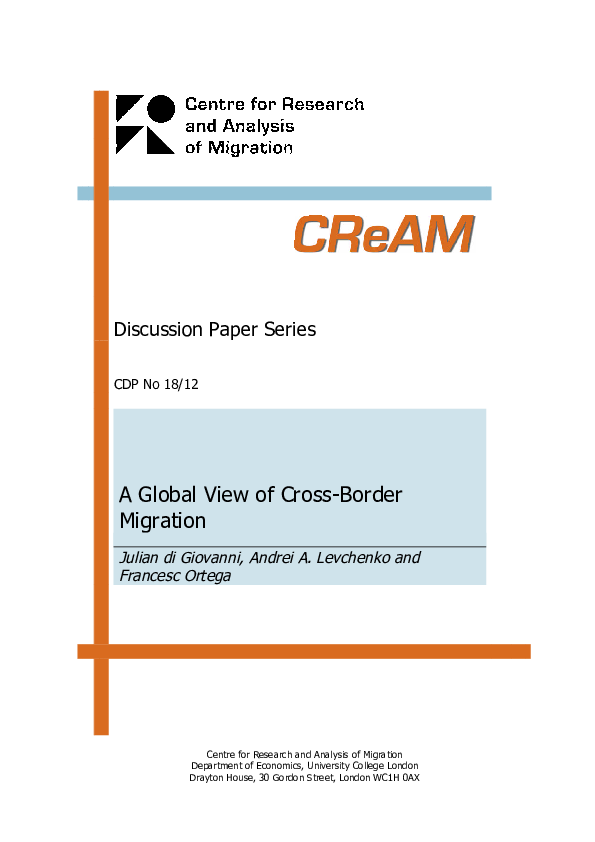(PDF) A Global View of Cross-Border Migration