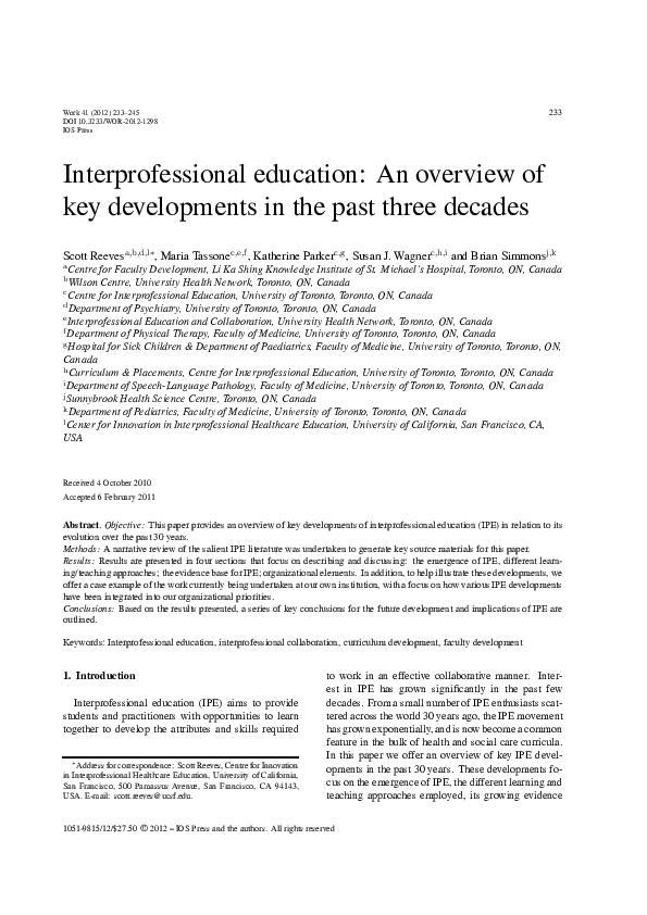 Interprofessional learning examples picture