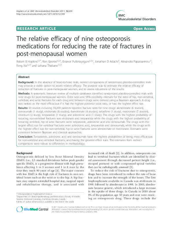 (PDF) The relative efficacy of nine osteoporosis medications for ...