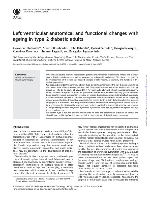 (PDF) Left ventricular anatomical and functional changes with ageing in ...