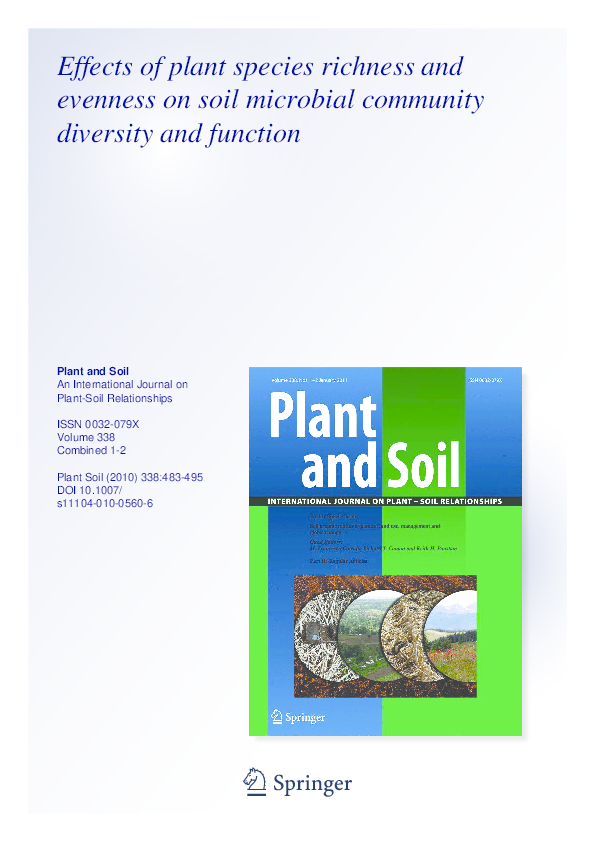 (PDF) Effects of plant species richness and evenness on soil microbial ...