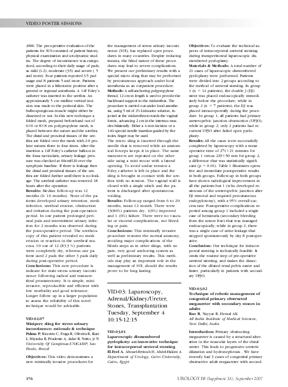 (PDF) VID-02.07: Miniperc sling for stress urinary incontinence ...