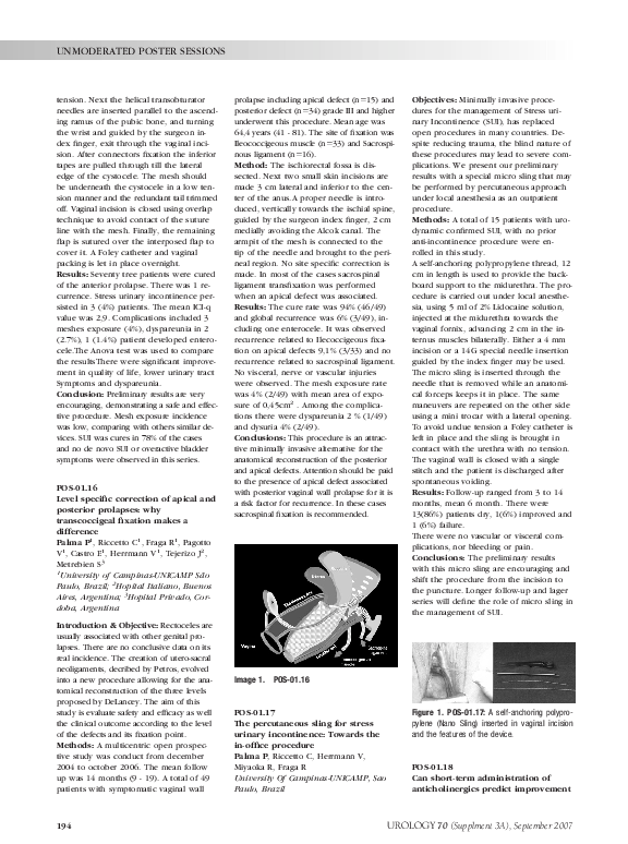 (PDF) POS-01.17: The percutaneous sling for stress urinary incontinence ...