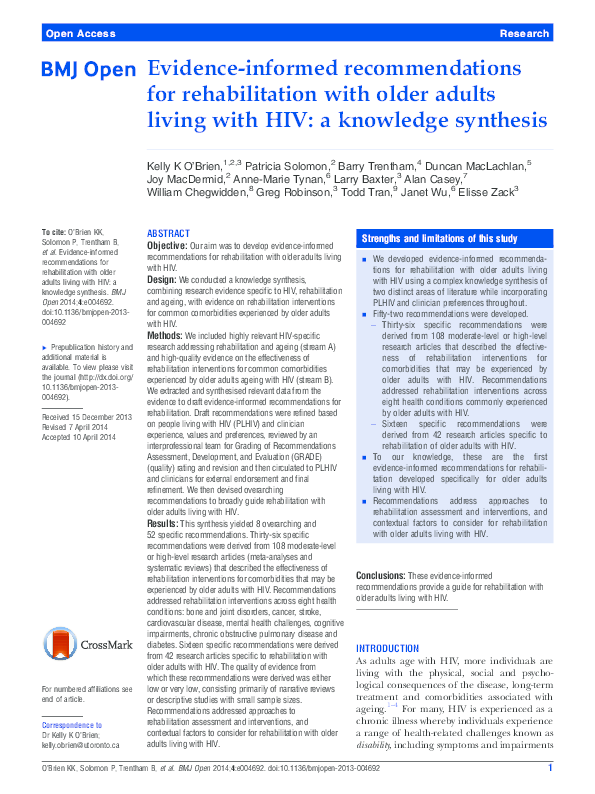 (PDF) Evidence-informed recommendations for rehabilitation with older ...
