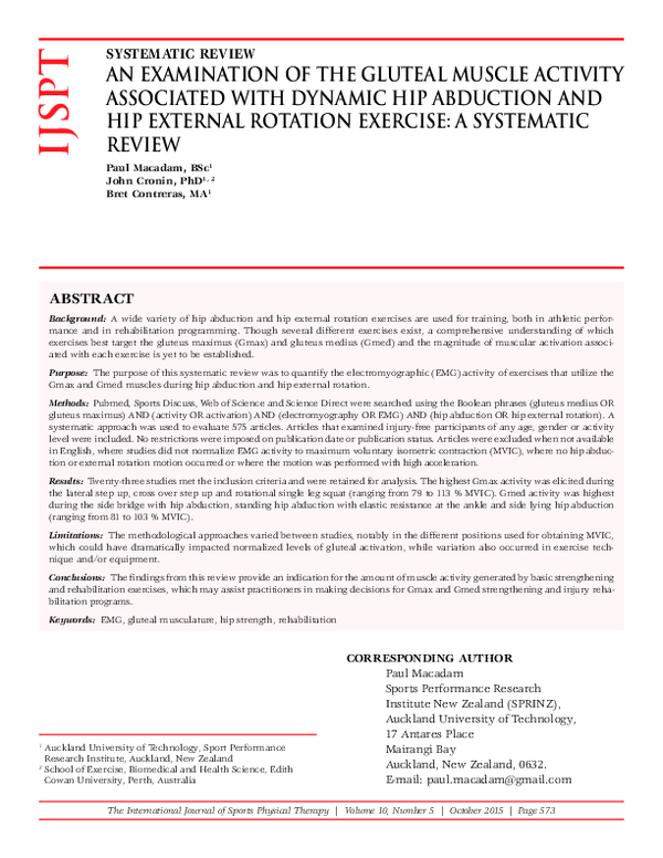 (PDF) An Examination of the Gluteal Muscle Activity Associated With ...
