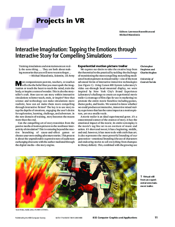 (PDF) Interactive imagination: Tapping the emotions through interactive ...