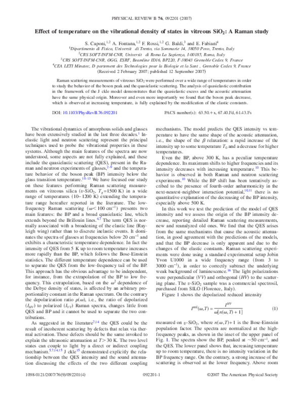 (PDF) Effect of temperature on the vibrational density of states in ...