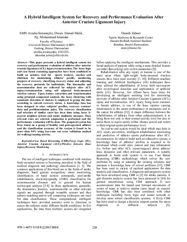 (PDF) A hybrid intelligent system for recovery and performance ...