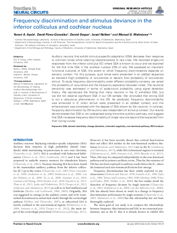 (PDF) Frequency discrimination and stimulus deviance in the inferior ...
