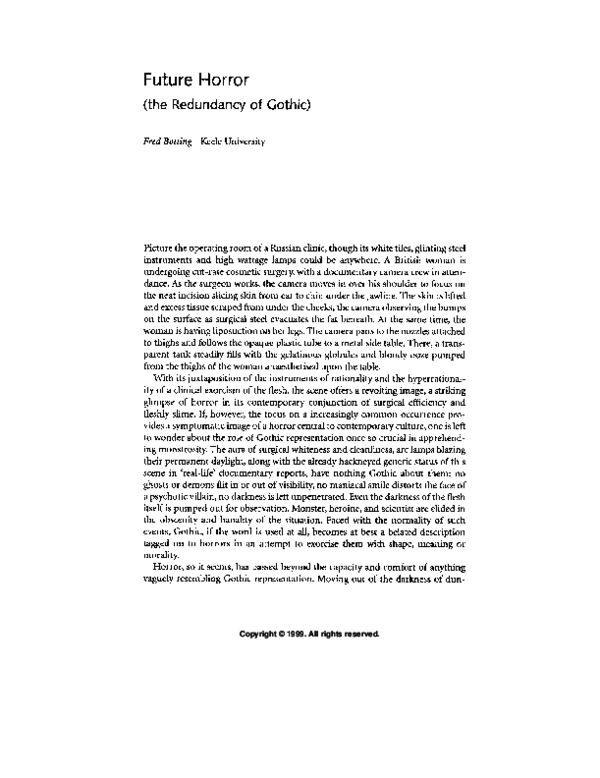 (PDF) The Future of Horror by Fred Botting