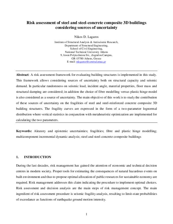 (PDF) Risk assessment of steel and steel-concrete composite 3D ...