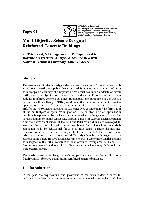 (PDF) Multi-Objective Seismic Design of Reinforced Concrete Buildings