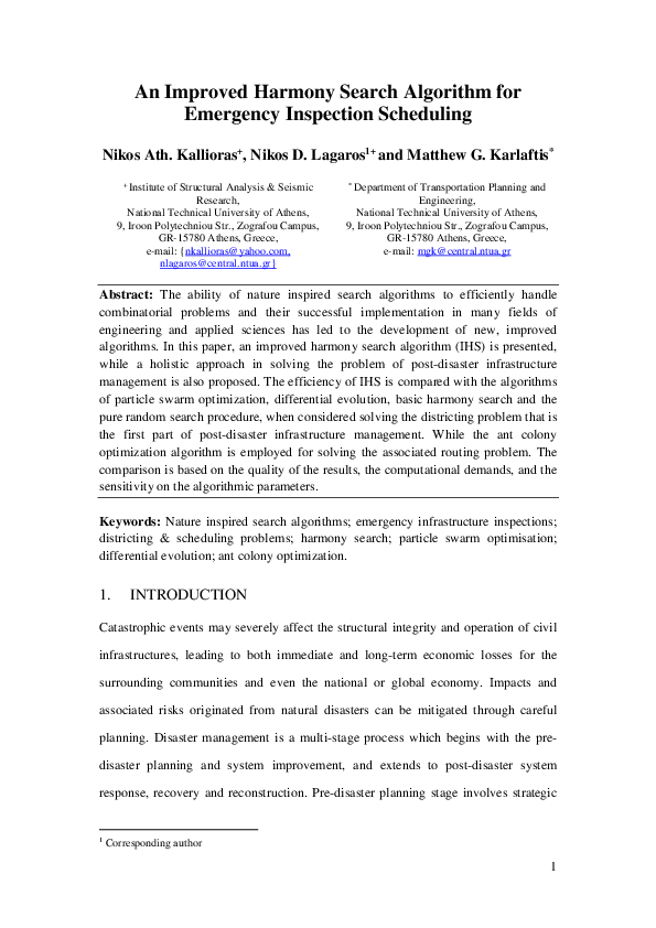 (PDF) An improved harmony search algorithm for emergency inspection ...