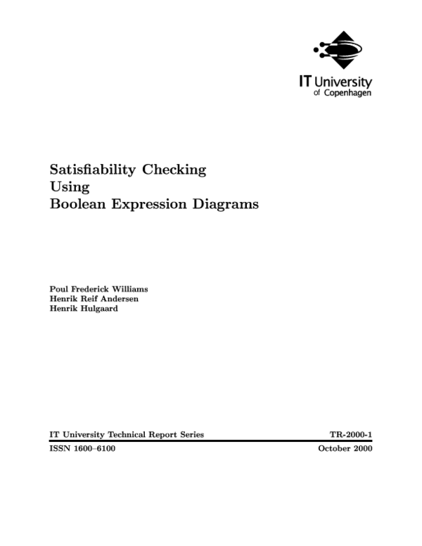 (PDF) Satisfiability checking using Boolean Expression Diagrams