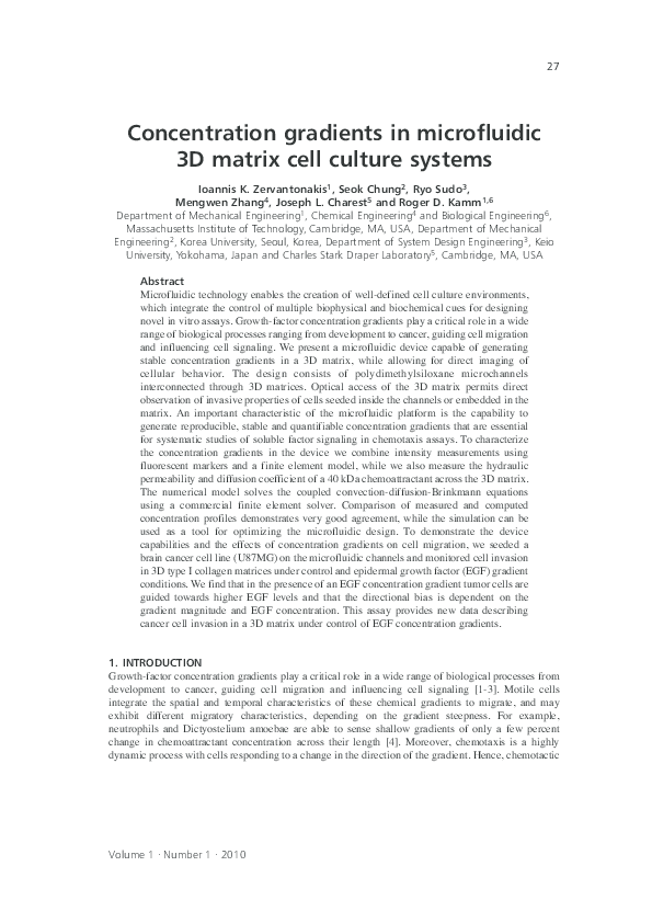 (PDF) Concentration gradients in microfluidic 3D matrix cell culture ...