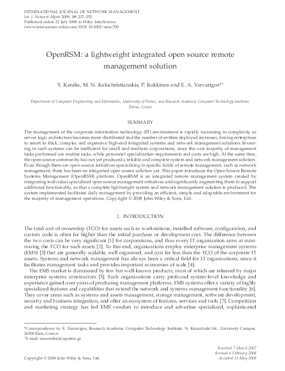 (PDF) OpenRSM: a lightweight integrated open source remote management ...