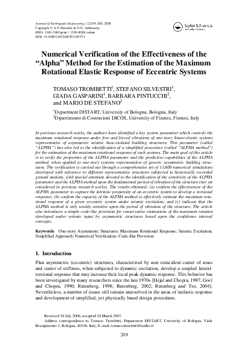 (PDF) Numerical Verification of the Effectiveness of the “Alpha” Method ...