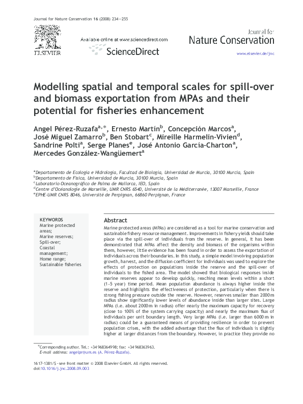 (PDF) Modelling spatial and temporal scales for spill-over and biomass ...