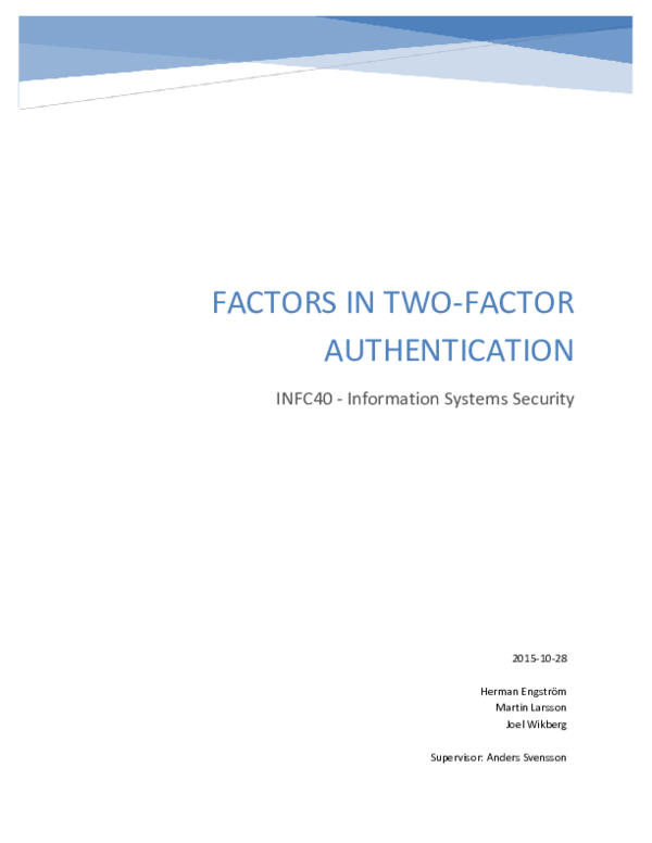 (PDF) It security two factor authentication