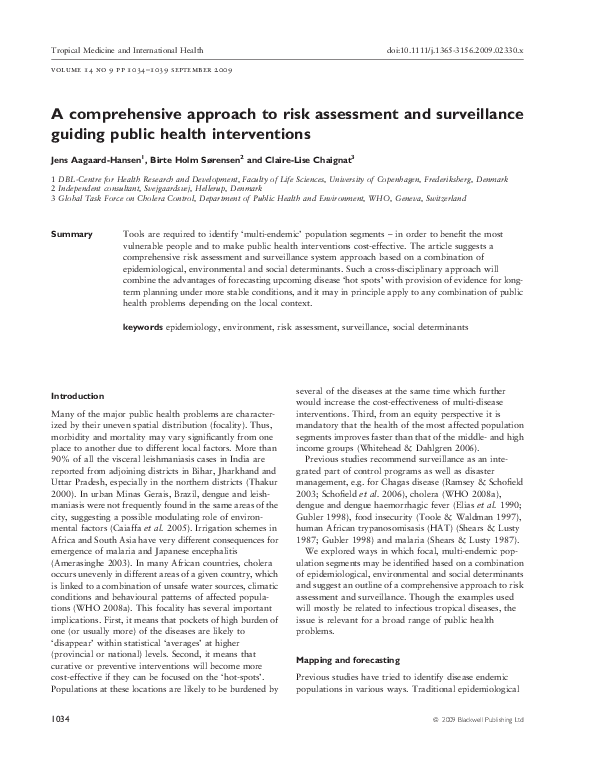(PDF) A comprehensive approach to risk assessment and surveillance ...