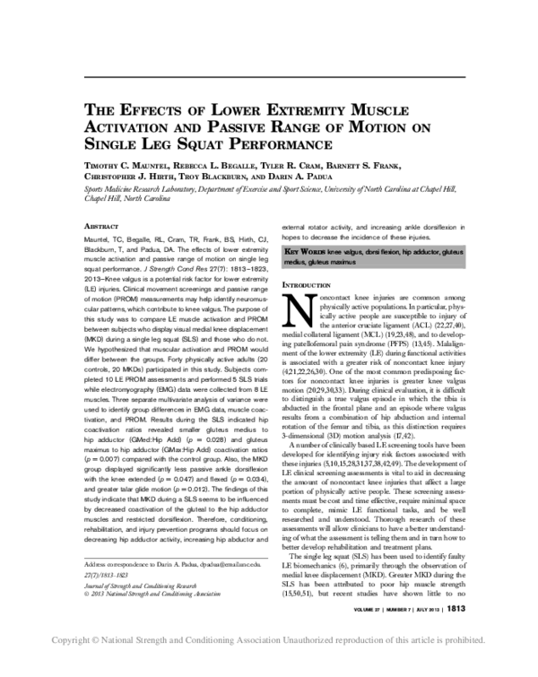 (PDF) The effects of lower extremity muscle activation and passive ...