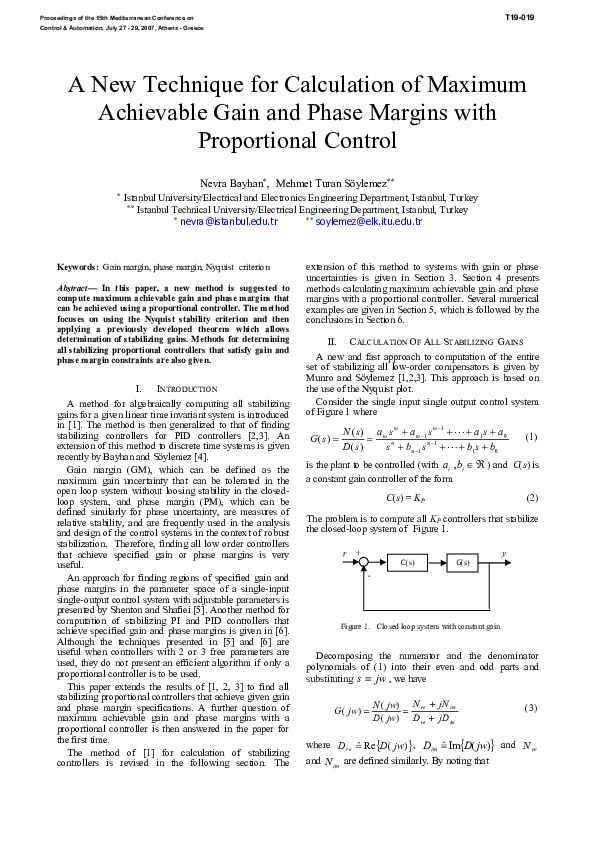 (PDF) A new technique for calculation of maximum achievable gain and ...