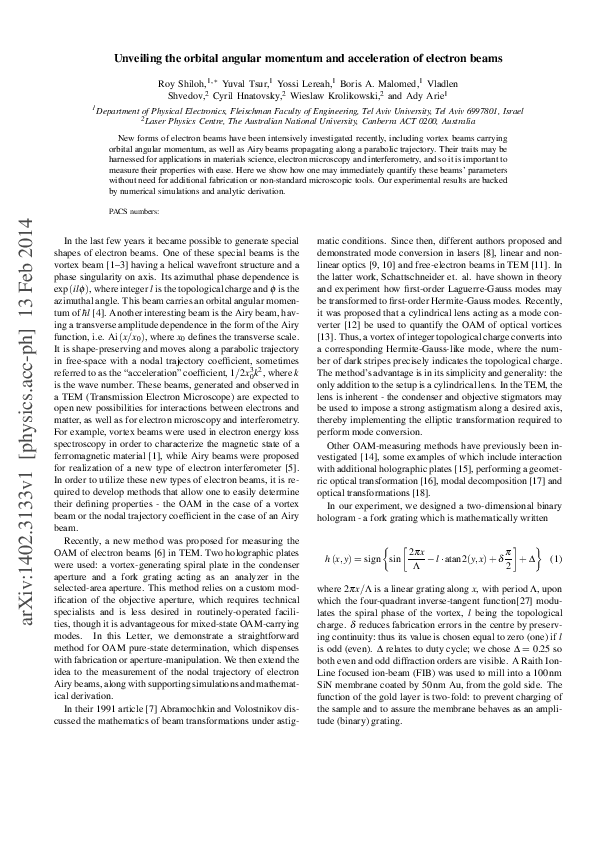 (PDF) Unveiling the orbital angular momentum and acceleration of ...