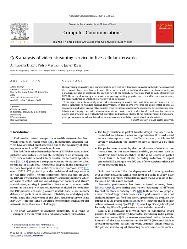 (PDF) QoS analysis of video streaming service in live cellular networks