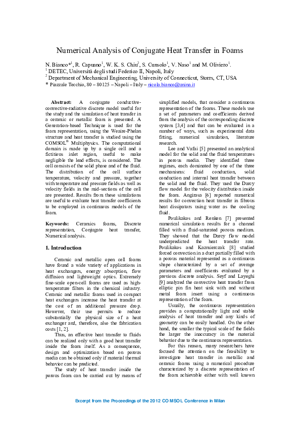 (PDF) Numerical analysis of conjugate heat transfer in a partially open ...