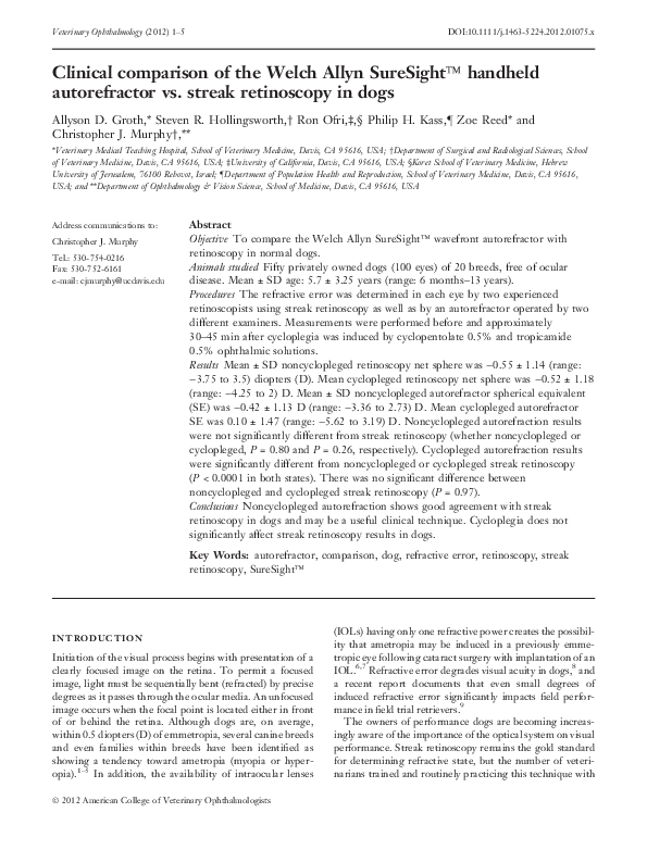 (PDF) Clinical comparison of the Welch Allyn SureSight™ handheld