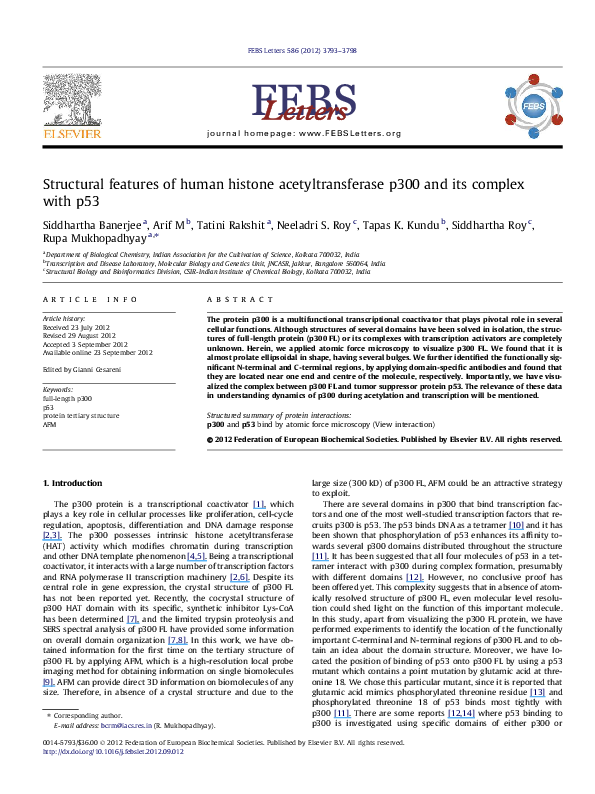 (PDF) Structural features of human histone acetyltransferase p300 and ...