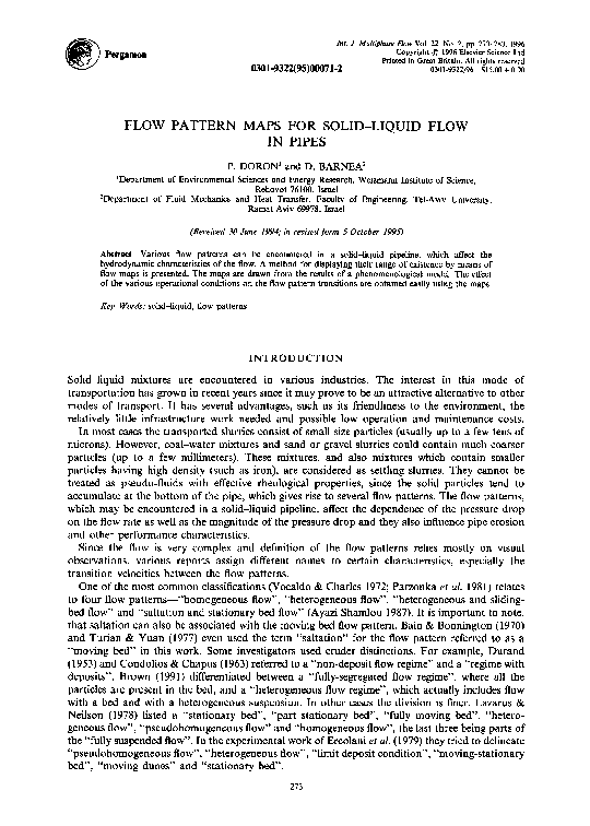 (PDF) Flow pattern maps for solid-liquid flow in pipes