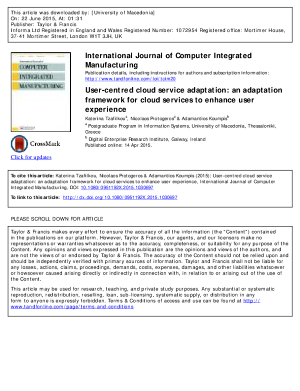 (PDF) User-centred cloud service adaptation: an adaptation framework ...