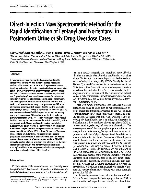 (PDF) DirectInjection Mass Spectrometric Method for the Rapid
