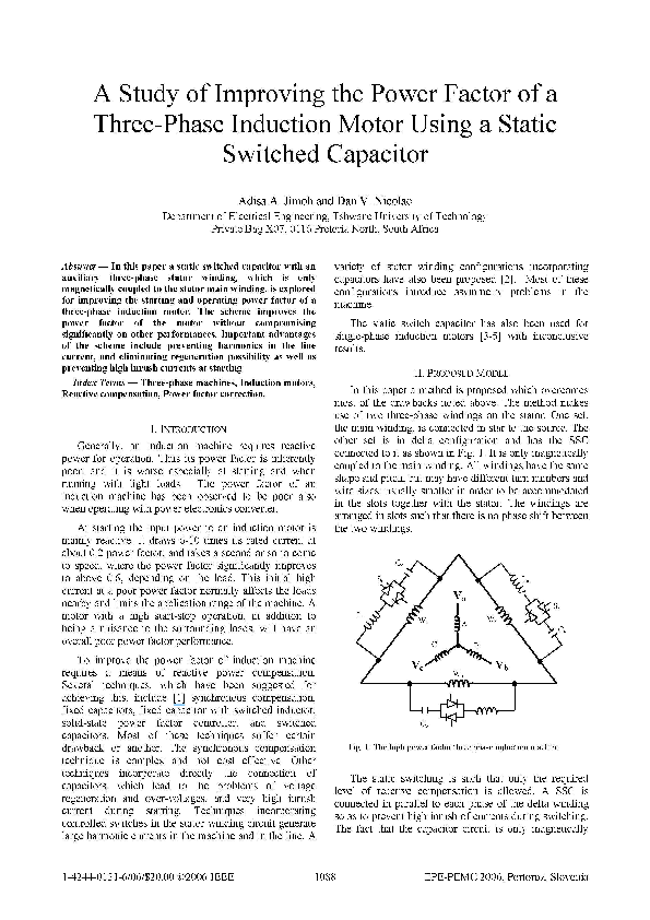 (PDF) A Study of Improving the Power Factor of a Three-Phase Induction ...