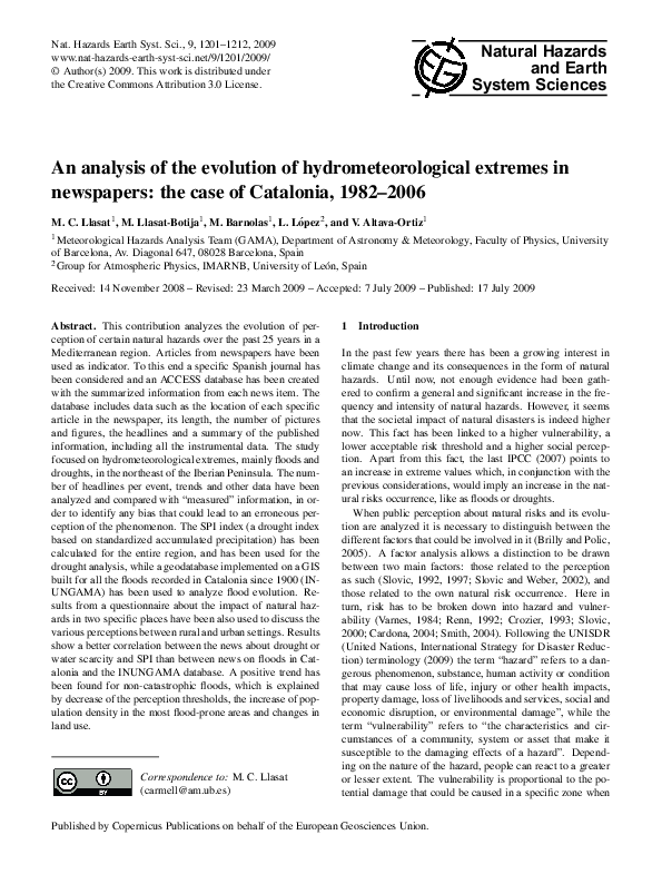 Hydrometeorological hazard example picture
