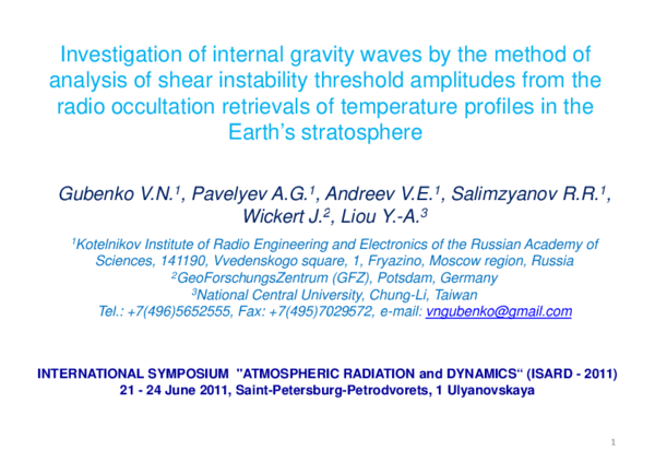 (PDF) Investigation of internal gravity waves by the method of analysis ...