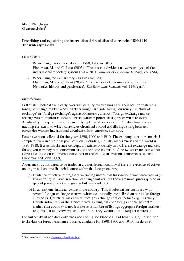 (PDF) Flandreau Jobst Internationalcurrencies Intro Clemens Jobst and
