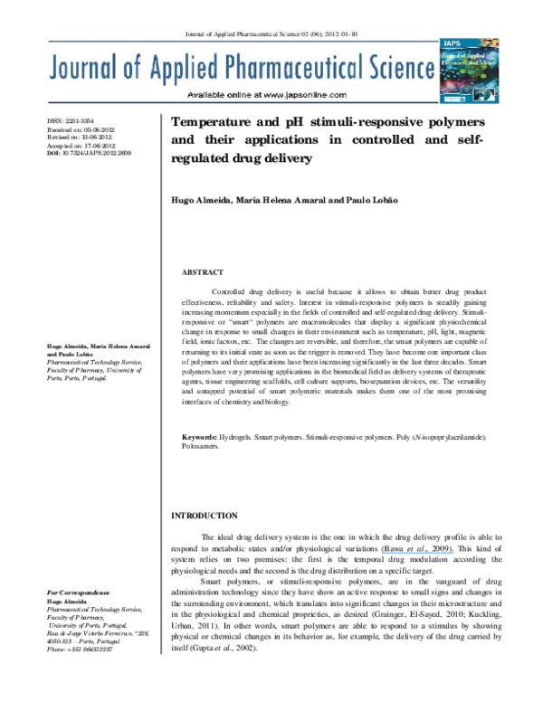 (PDF) Temperature and pH stimuli-responsive polymers and their ...