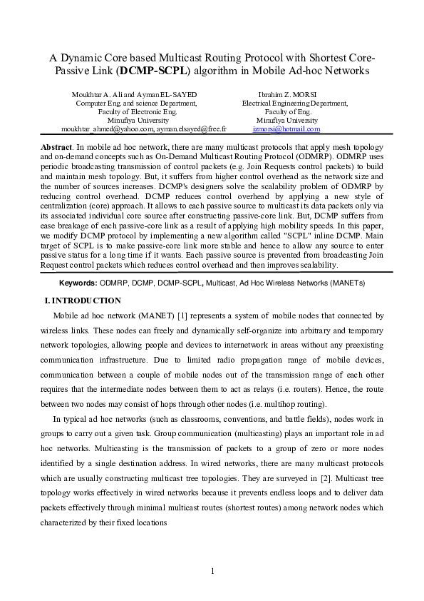 (PDF) A dynamic core based multicast routing protocol for ad hoc ...