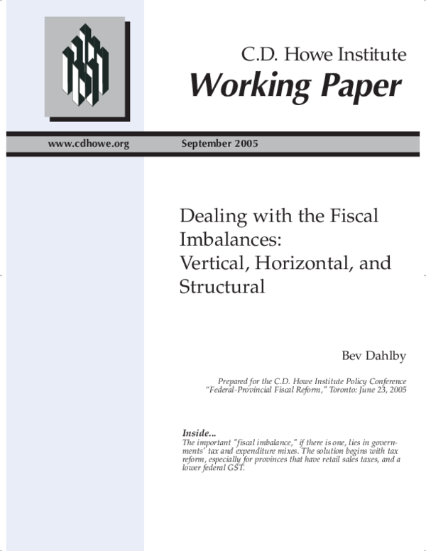 (PDF) Dealing with the fiscal imbalances Vertical, horizontal, and
