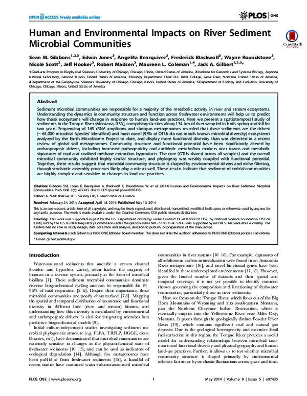 (PDF) Human and Environmental Impacts on River Sediment Microbial ...