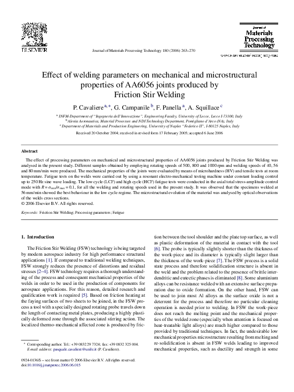 (PDF) Effect of welding parameters on mechanical and microstructural ...